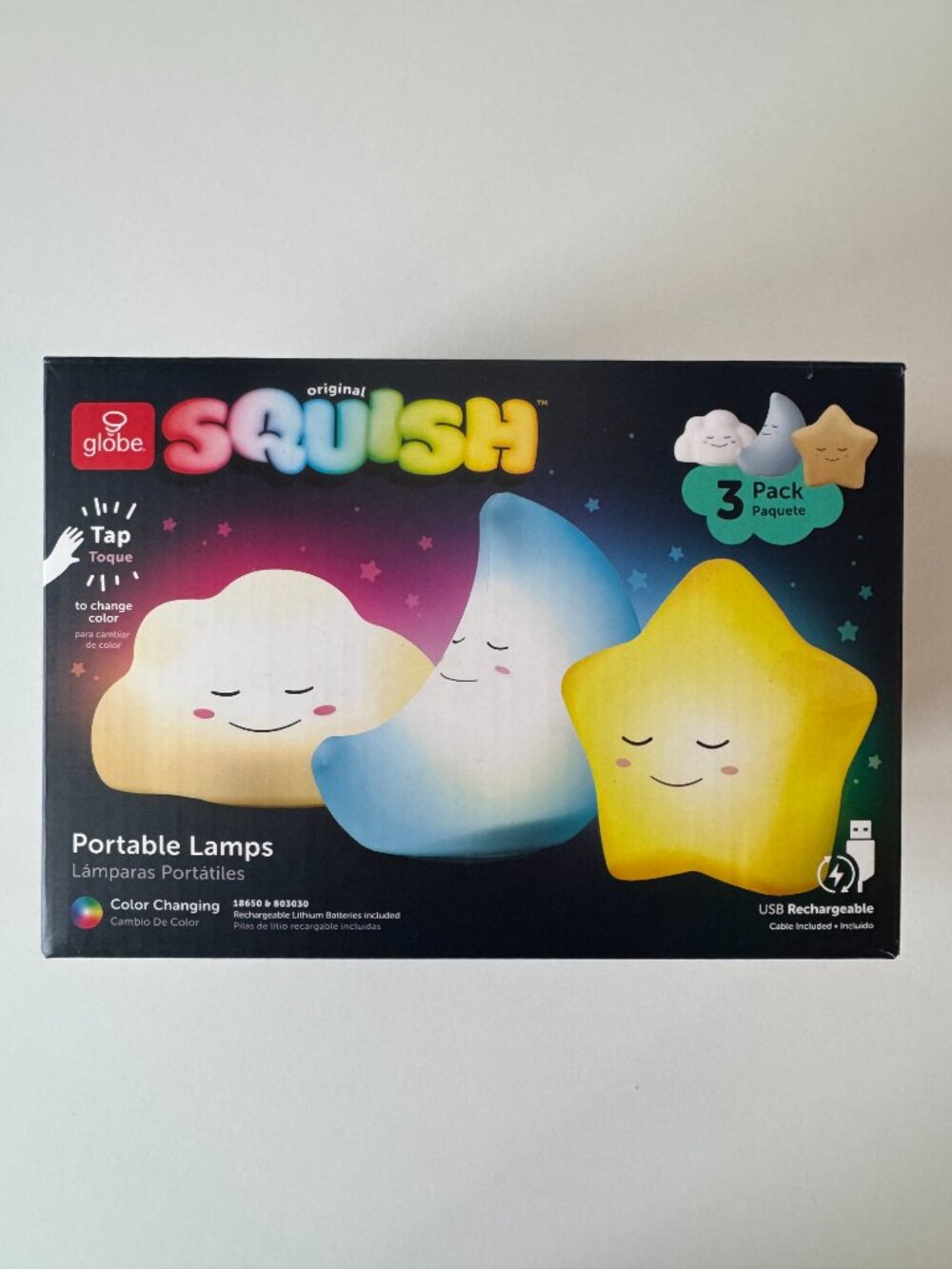Globe Squish Portable Night Light - 3-pack